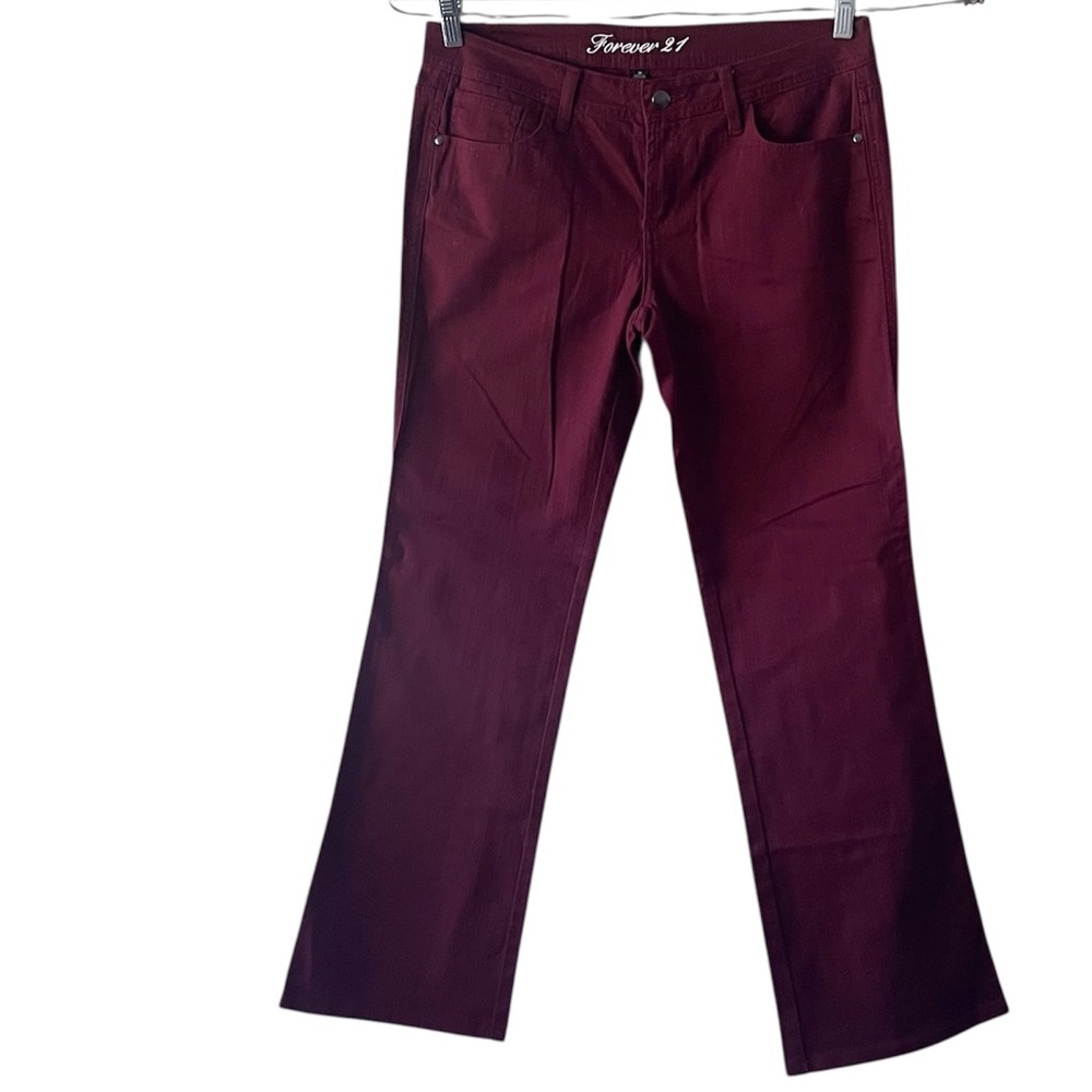 Forever 21 Deep Red Flare Pants